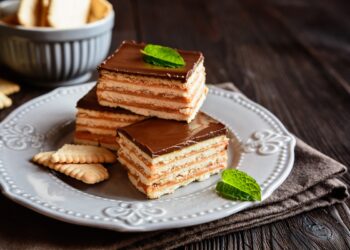Prăjitură-fără-coacere-cu-biscuiți-și-cremă-caramel