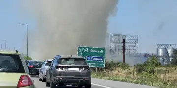 incendiu-vegetatie-autostrada-a2