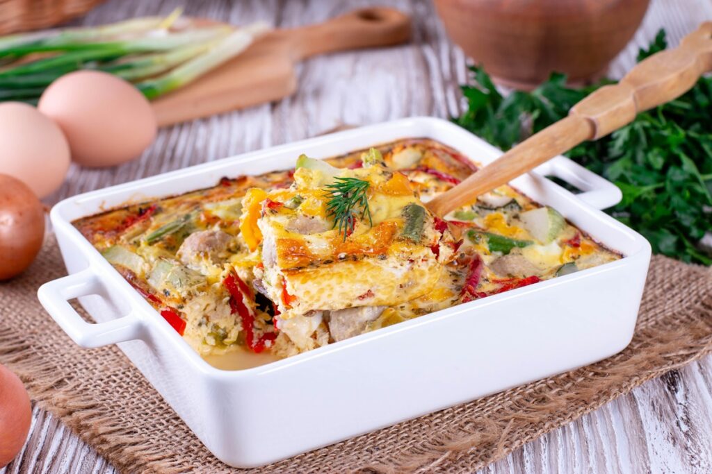 Budincă-cu-șuncă-și-legume